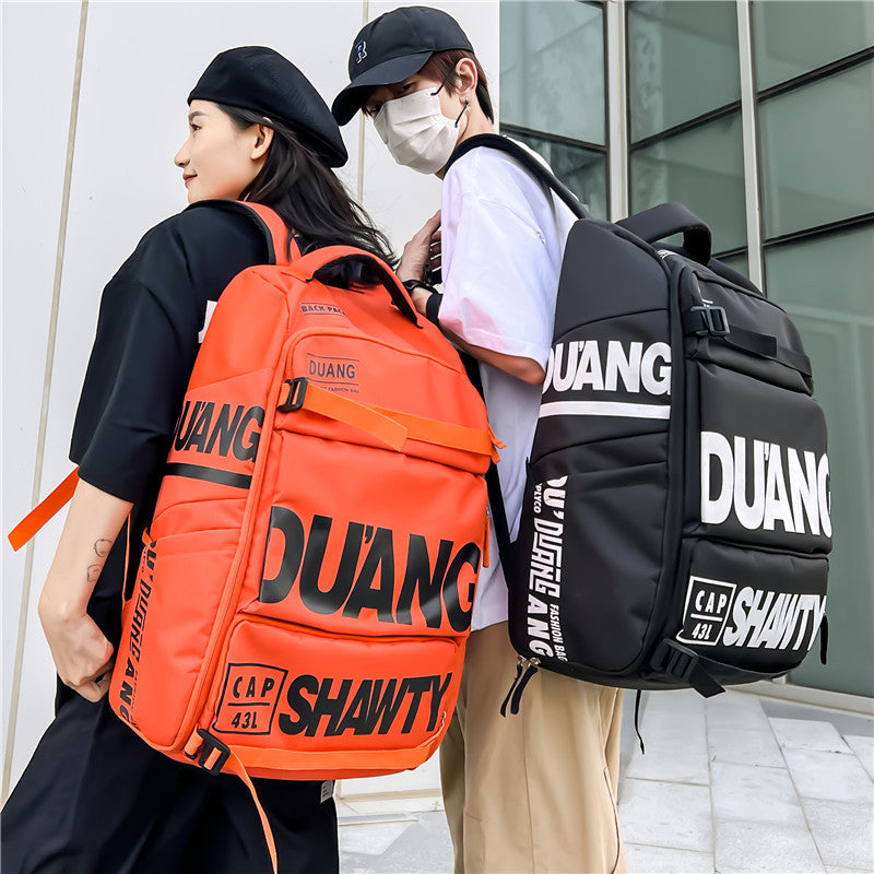 Large Capacity Travel Backpack with laptop compartment, ergonomic shoulder straps, spacious storage, and multifunction design for travel and business