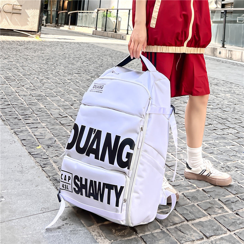 Large Capacity Travel Backpack with laptop compartment, ergonomic shoulder straps, spacious storage, and multifunction design for travel and business