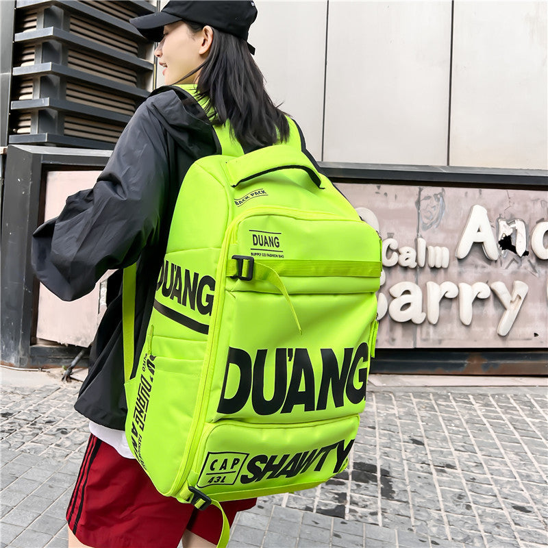 Large Capacity Travel Backpack with laptop compartment, ergonomic shoulder straps, spacious storage, and multifunction design for travel and business