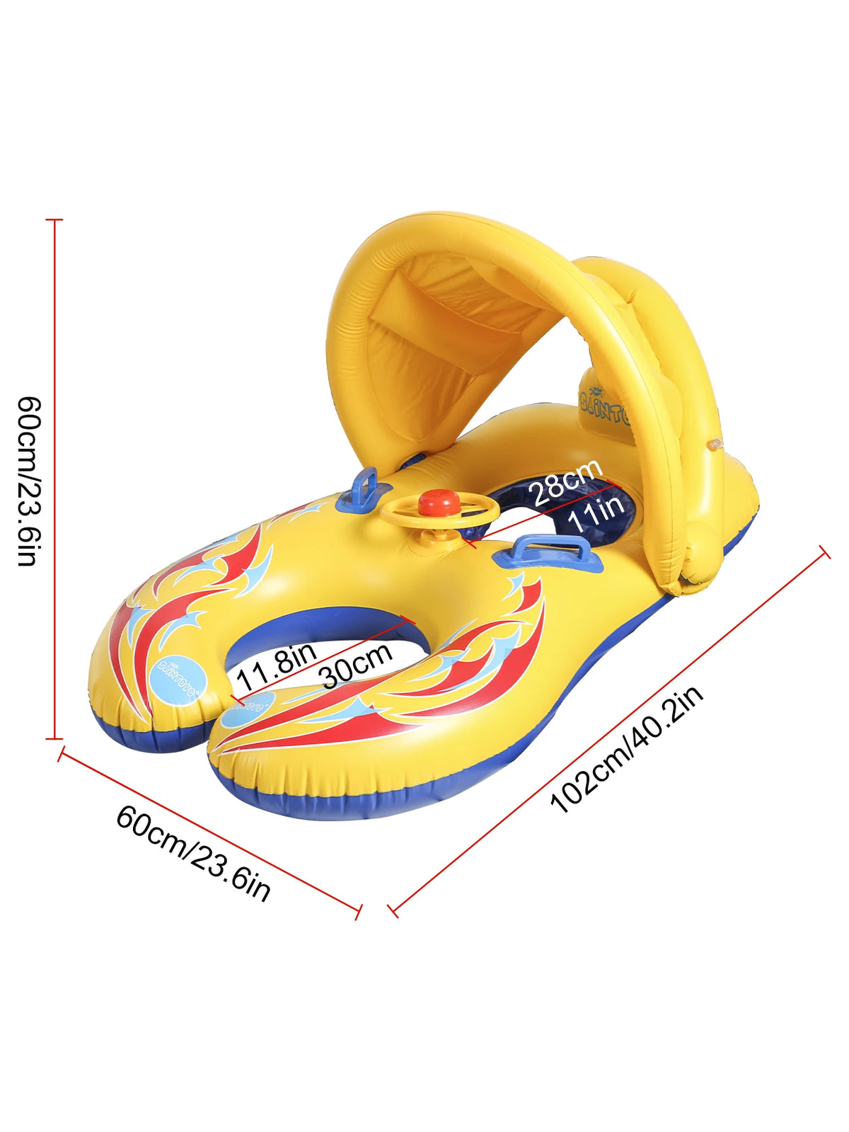 1PC Mommy and Me Pool Float with Removable Canopy,Pool Floats, Infant Seat Float for Swimming Pool