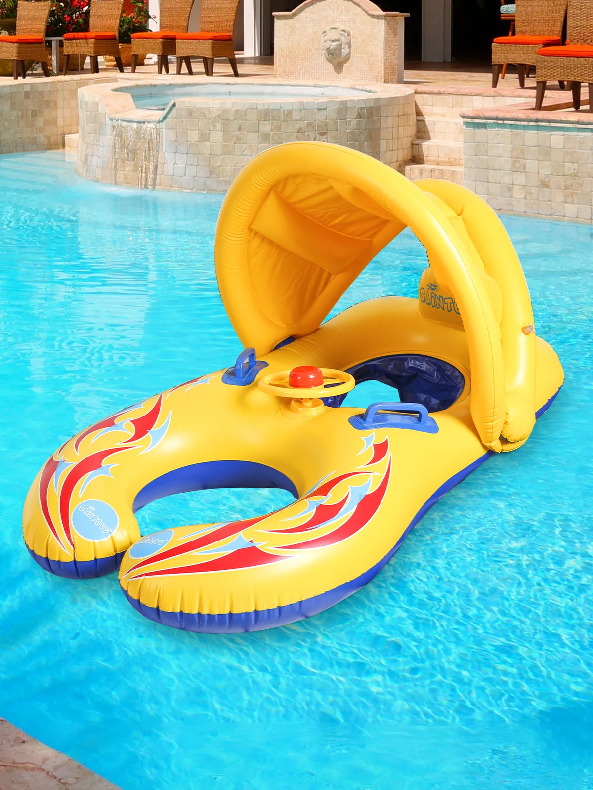 1PC Mommy and Me Pool Float with Removable Canopy,Pool Floats, Infant Seat Float for Swimming Pool
