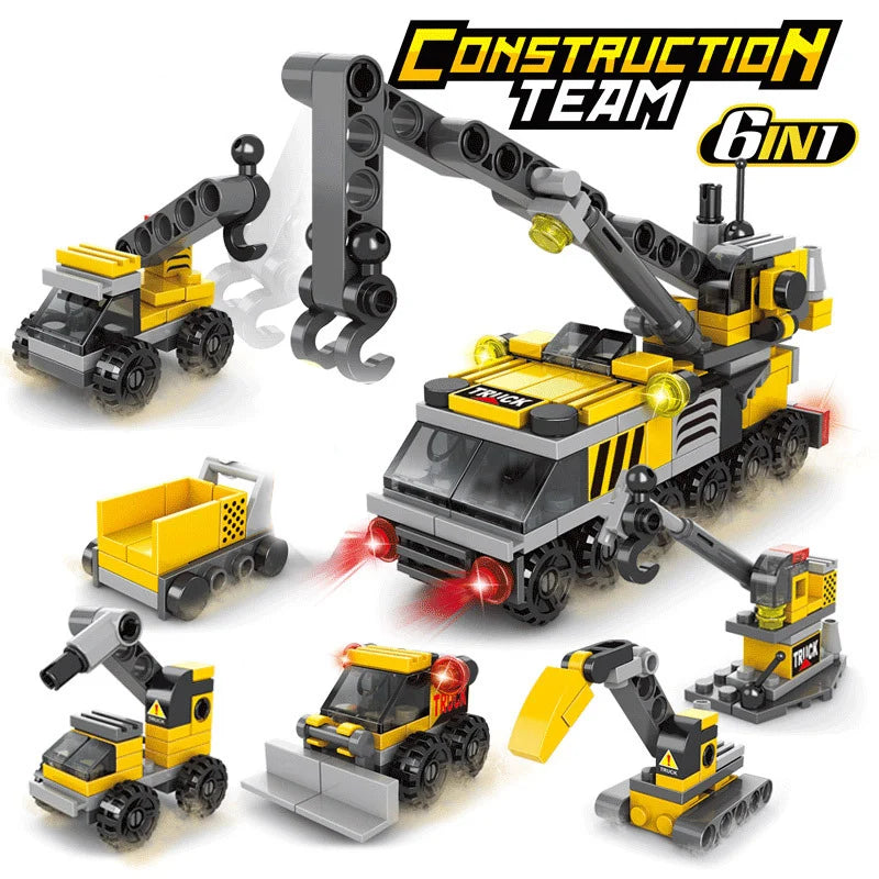 New City Fire Fighting Truck Car Vehicle Police Building block Toys Assemble DIY Children Toys Christmas Gifts