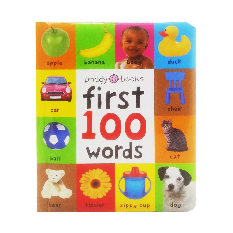 English First 100 Words Children Board Book Learning For Baby Kids Enlightenment Cognition Books