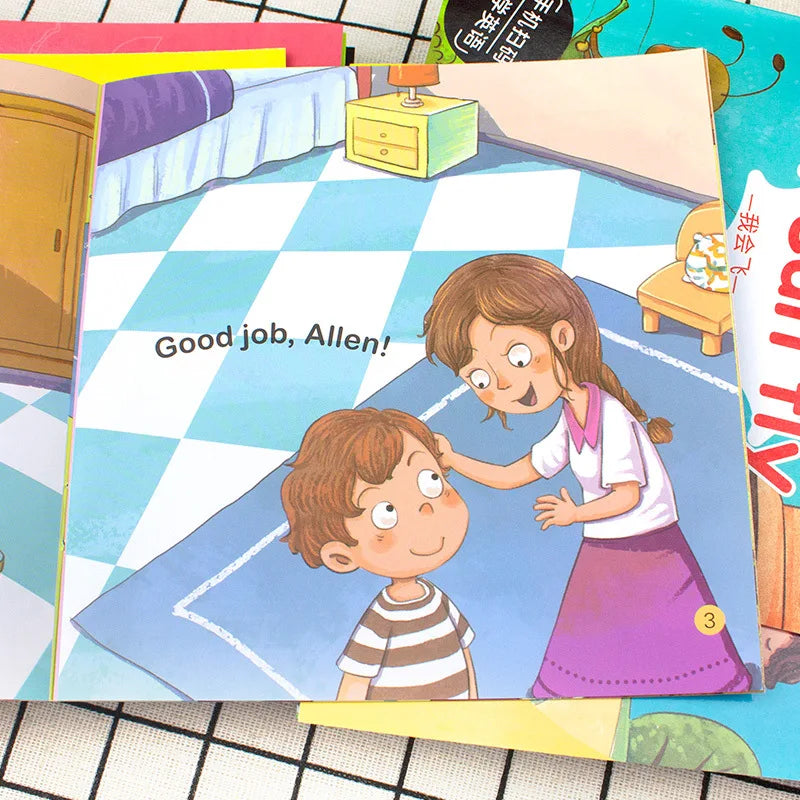 40pcs/Set Children's English Early Learning Picture Book Storybook Enlightenment Cognitive Tale Bedtime Story Read With Video