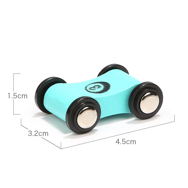 4Pcs Children's Wooden Scooter Toy Miniature Track Sliding Racing Game Baby Mini Inertial Pull Back Car Educational Toys for Boy