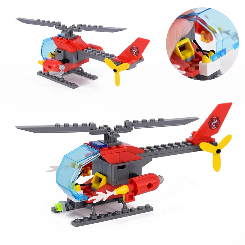 New City Fire Fighting Truck Car Vehicle Police Building block Toys Assemble DIY Children Toys Christmas Gifts