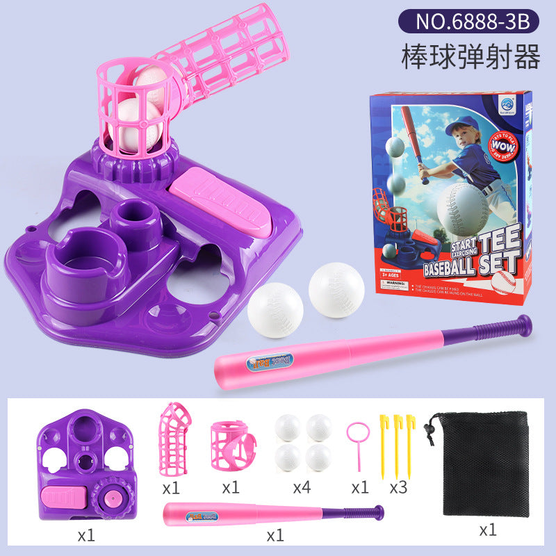 Cross Border Outdoor Sports Toy One Button Launcher Baseball Launcher Three-in-One Baseball Trainer Sports Toy - 6888-3B…