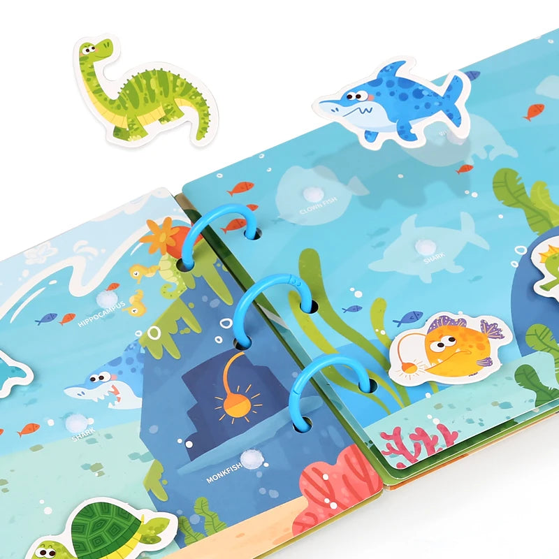 Montessori Baby Busy Book My First Quiet Book Paste Early Learning Education Toy Children Toy Matching Game for Babies