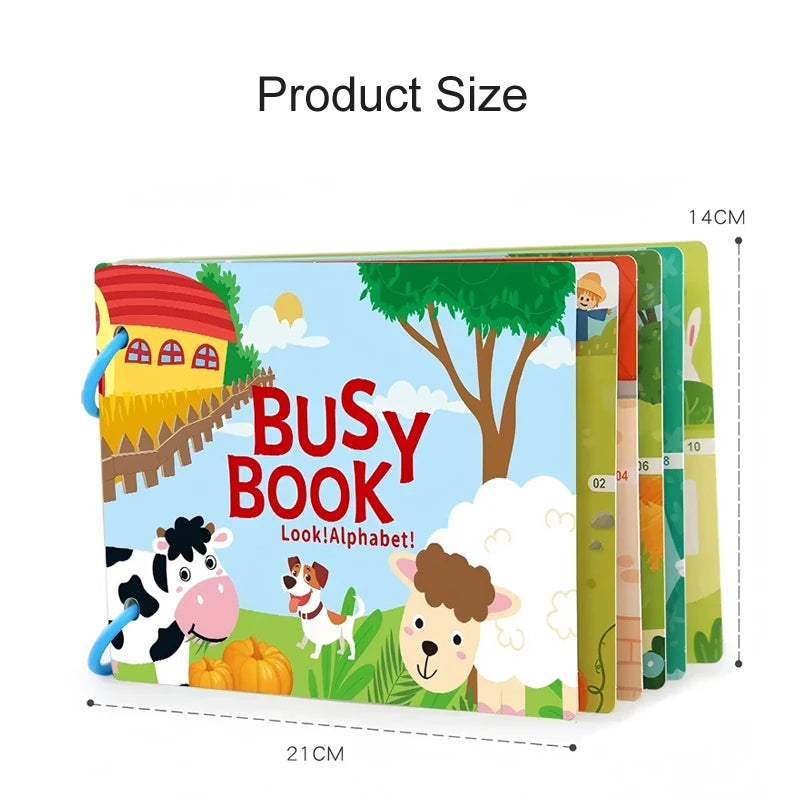Busy Book for Kids, Animals Vehicles Dinosaurs Stickers, Matching Number & Letter Games, Interactive Learning Activity Book