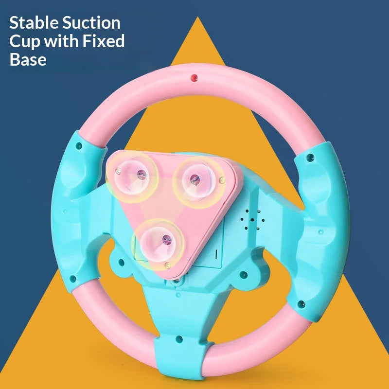 Children's Boy Car-Style Co-Driver Steering Wheel Simulation Toy for Kids, Educational Toy for Babies to Drive a Car and Simulate Driving