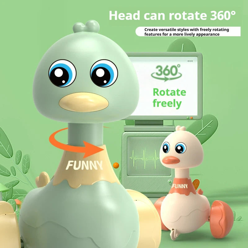 Baby Toy Cartoon Swing Duck Toy Press Vehicles Glide Animal Inertia Pull Back Cars Early Educational Crawling Toy Toddlers Gifts