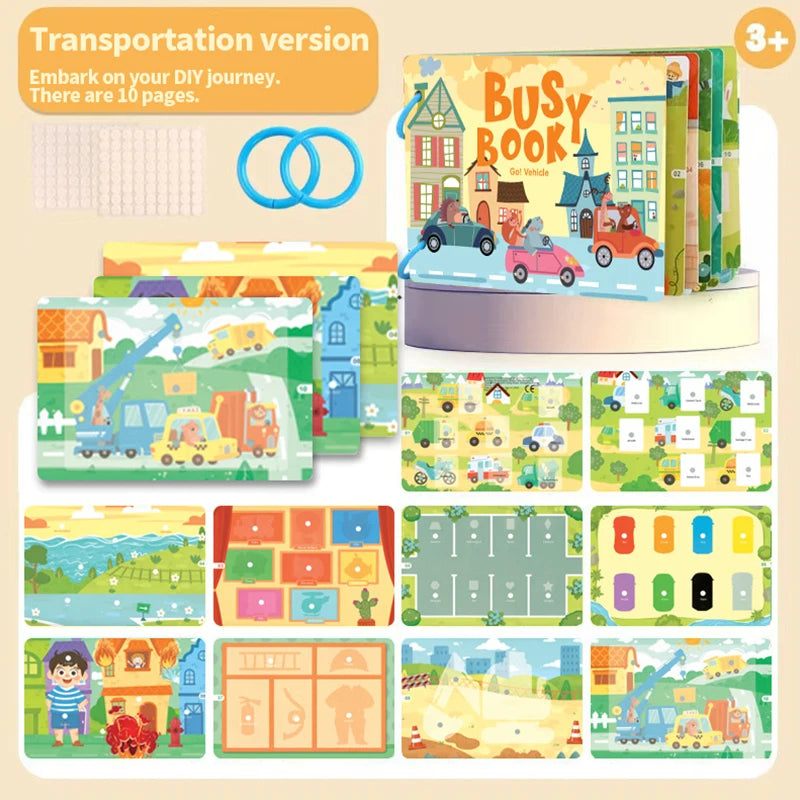 1Set Puzzle DIY Quiet Book Busy Book Animal Number Letter QuietBook Montessori Interactive Preschool Enlightenment Card Book ZYF