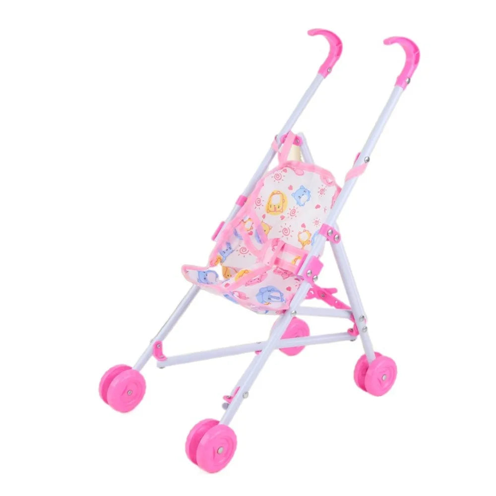 Trendy Interactive Dolls Pram Plastic Stable Baby Stroller Play Toys Doll Handcart for Boys Girls Babies