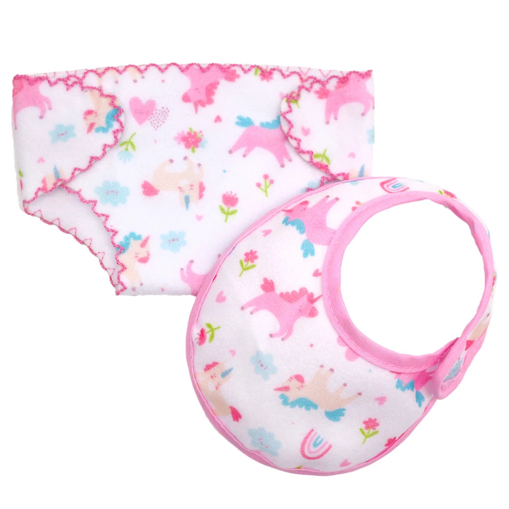 2023 New Drool towel set  For 17 Inch Baby Doll 43cm Doll Clothes, Doll Accessories.