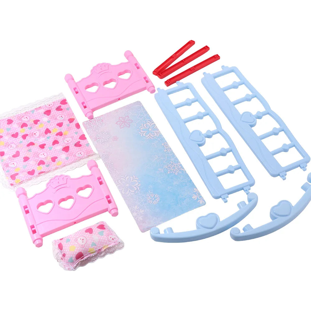 Infant Carriage Baby Bed Cradle Pretend Play Lightweight Baby Doll Rocking Bed Role Play Pink Blue Doll Rocking Crib