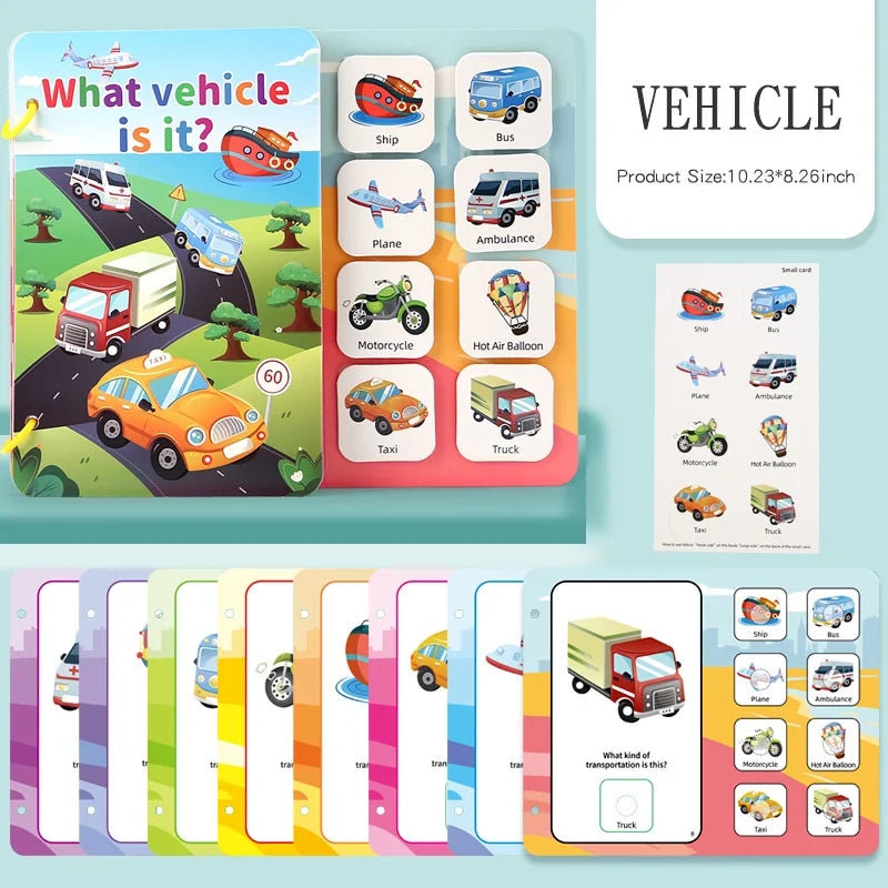 Montessori Baby Busy Book My First Quiet Book Paste Early Learning Education Toy Children Toy Matching Game for Babies 2 3 Year