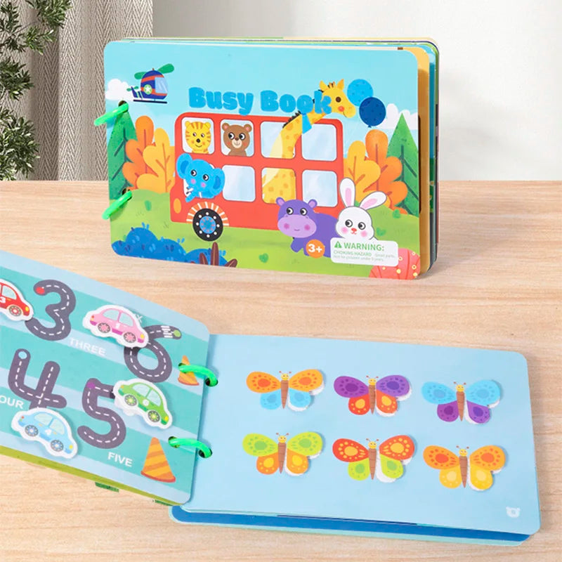 Montessori Quiet Book My First Busy Book DIY Puzzle Animal Fruit Numbers Matching Game Educational Toys For Kids Children