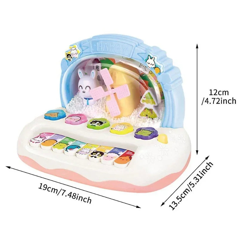 Electronic Piano Keys Snowfiake Cartoon Musical Instrument Toys Sounds Lights Children Educational Game Kids Toys Christmas Gift