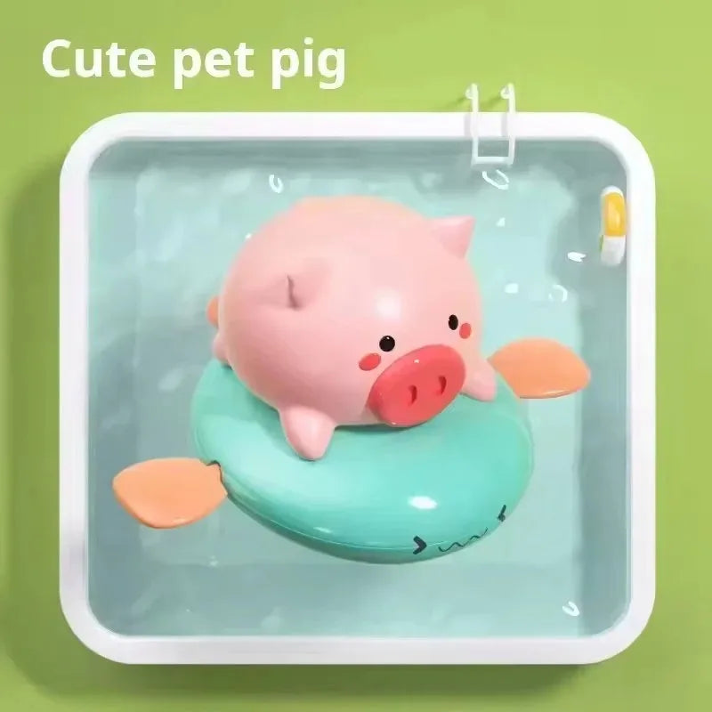 Wind-Up Swimming Toy, Pull String Baby Bath Toy,  Whale Dinosaur Pool Water Play, Infant Bathtub Fun, Educational Water Toy