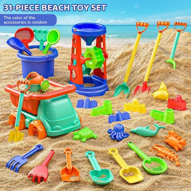 Children's Sand Playing Tools Beach Toys Set Outdoor Indoor Seaside Sandbox Shovels Sand-Digging Tools Carts Buckets Kit Boy Toy