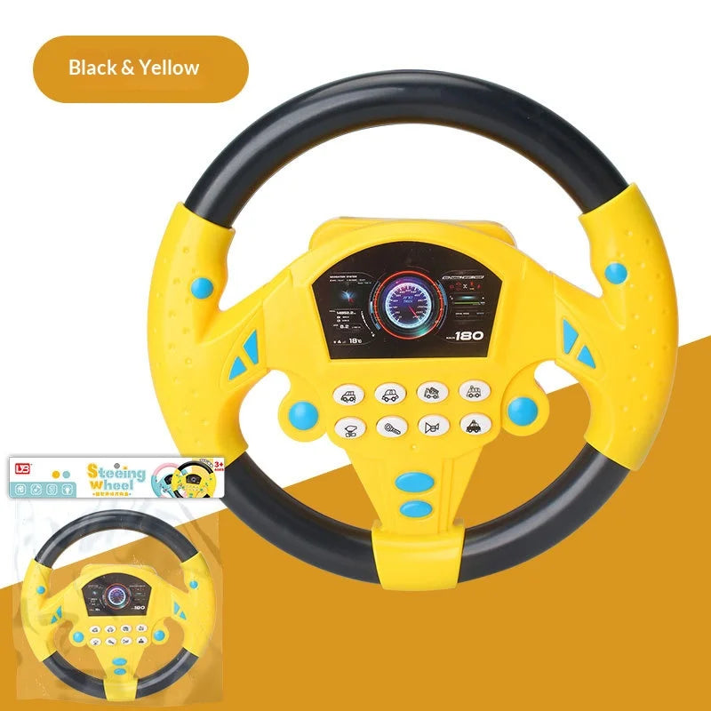 Children's Boy Car-Style Co-Driver Steering Wheel Simulation Toy for Kids, Educational Toy for Babies to Drive a Car and Simulate Driving