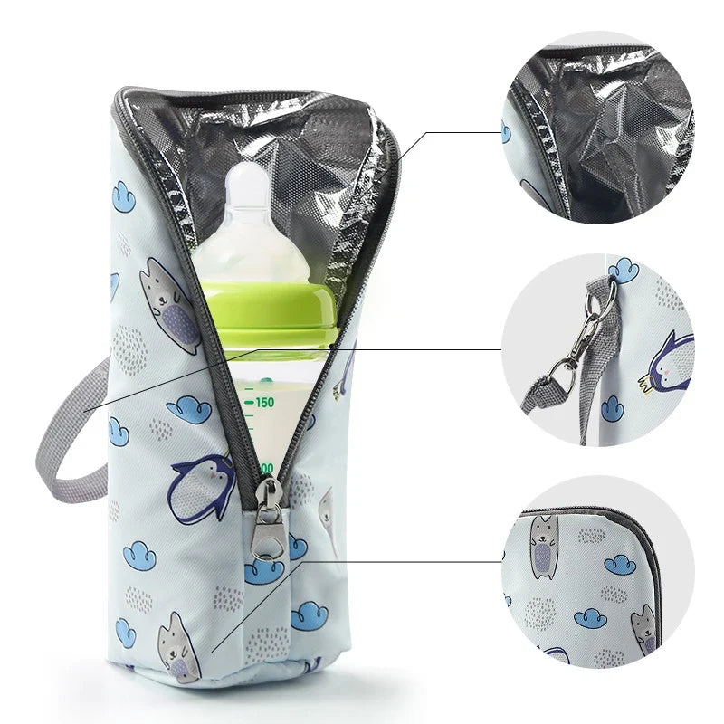 Portable Baby Bottle Bag Travel Case With Insulated Designing Milk Bottle Organiser For Travel And Outdoor Feeding