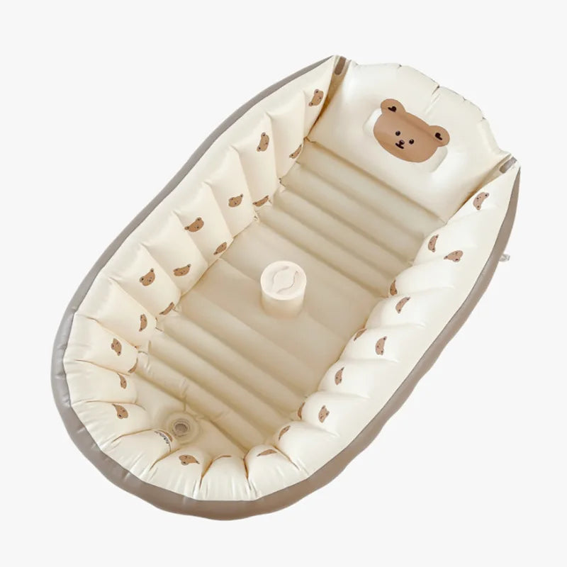Ins Style Baby Inflatable Bathtub, Infant Portable Bath Tub, Indoor Kids Swimming Pool, Home Children Wash Basin for Newborn