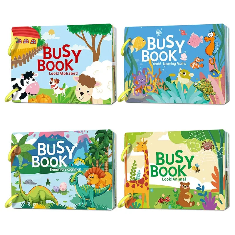 1 Set Montessori Quiet Book, Reusable Sticker Busy Book for Toddlers, Sensory Learning Activity,Fine Motor Skills Christmas Gift