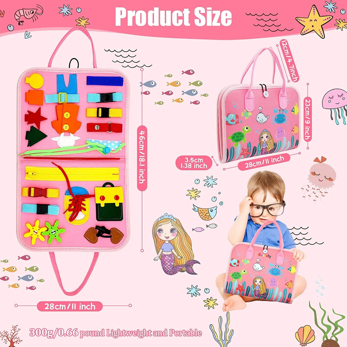 Montessori Busy Board Toys For Toddlers Busy Book For Fine Motor Educational Learning Activities With Life Skills Sensory Toys