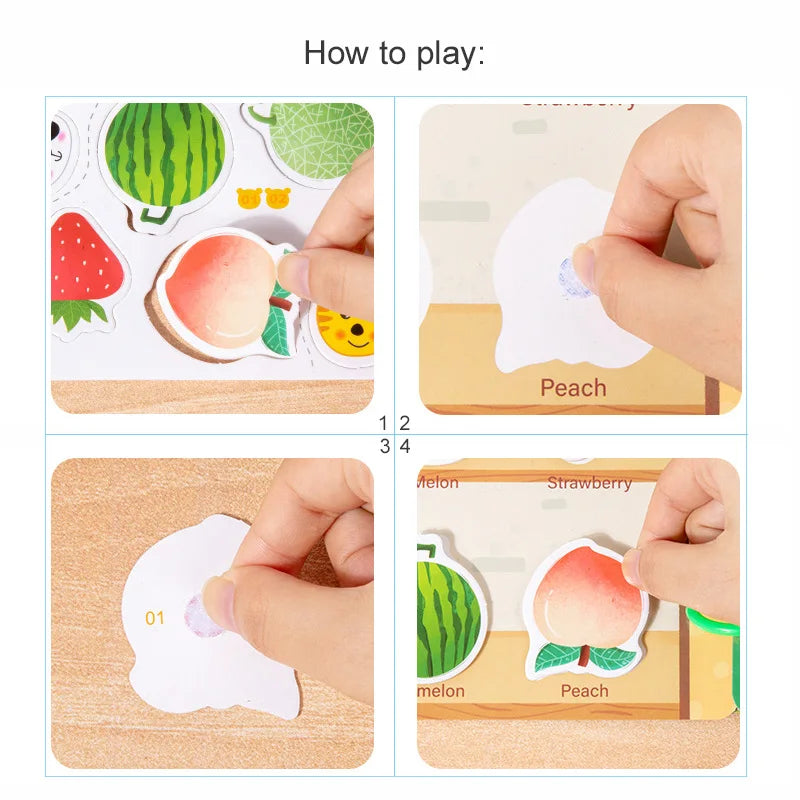 Montessori Quiet Book My First Busy Book DIY Puzzle Animal Fruit Numbers Matching Game Educational Toys For Kids Children