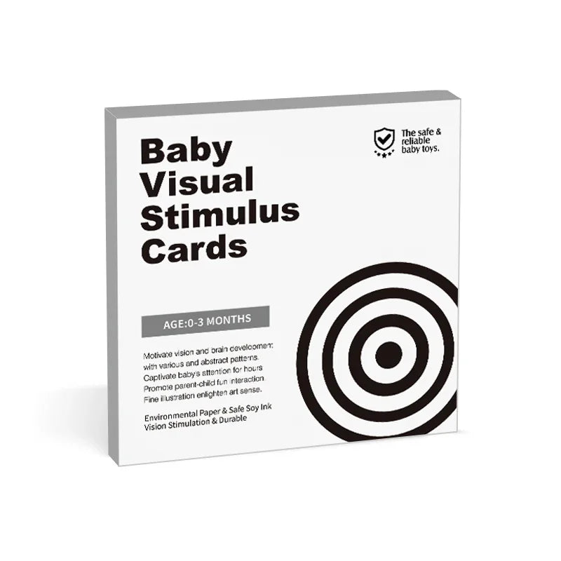 Black & White Baby Cards - High Contrast Visual Stimulation, Early Sensory Cognitive Toy for 0-36 Months