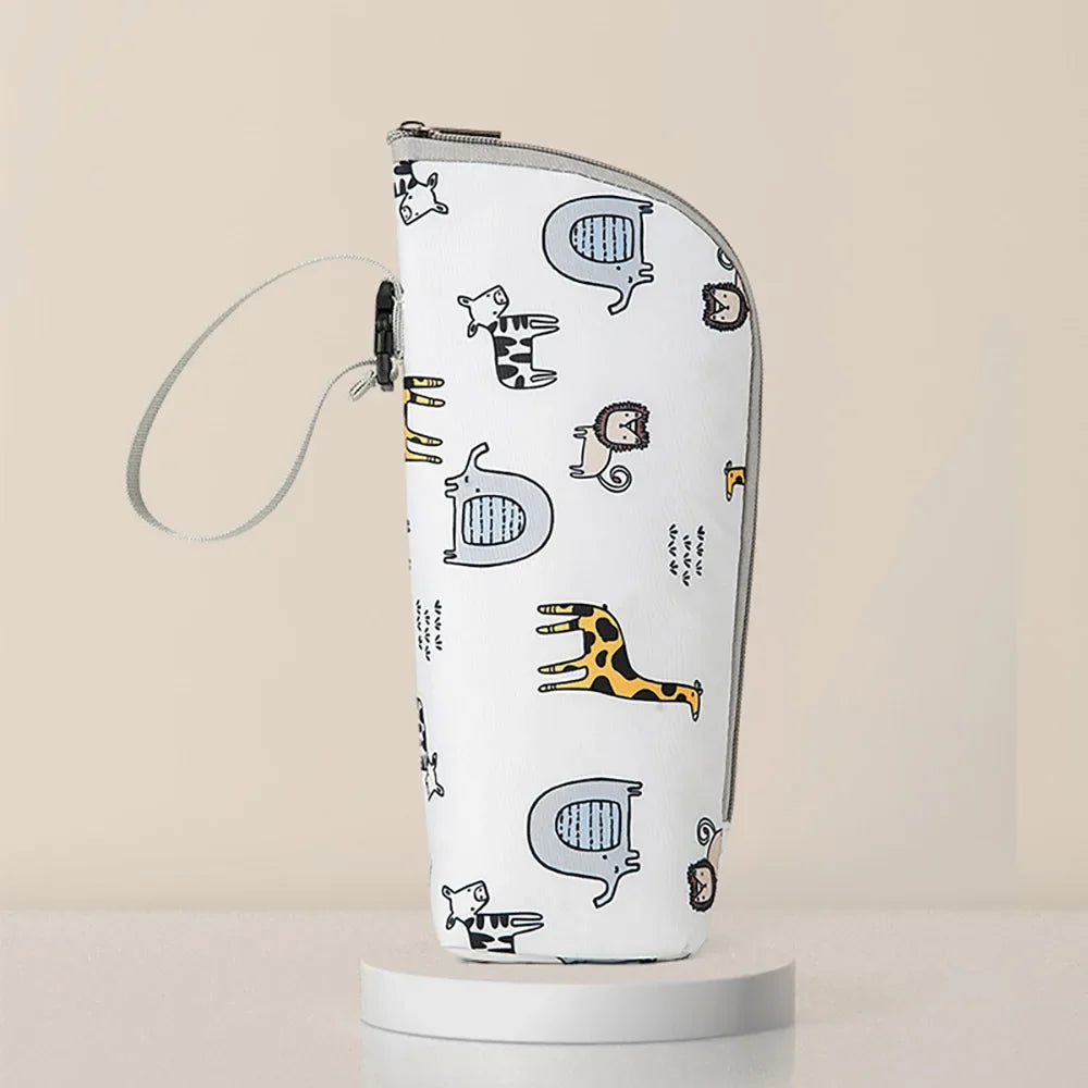 Go Out Insulated Water Bottle Wrap Baby Bottle Protective Cover Printed Aluminum Foil Tote Bag Can Be Hung Stroller Clutch Bag