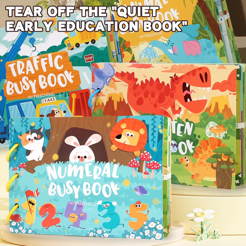 Montessori Baby Busy Book My First Quiet Book Paste Early Learning Education Toy Children Toy Matching Game for Babies
