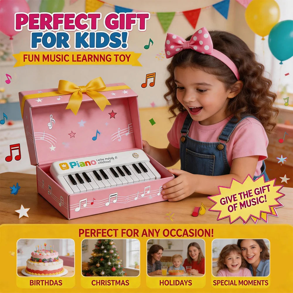 Portable Piano Toys for Toddler, Baby Musical Toys with Music & Light, Pocket Travel Instrument Toys