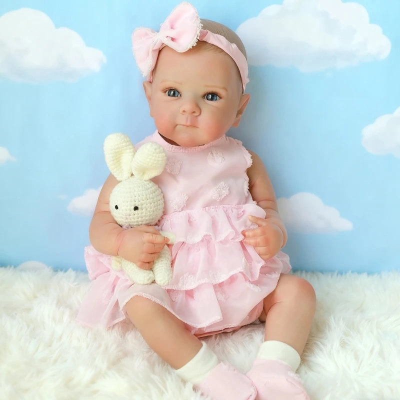 Realistic Baby Reborns Doll with Lovely Face Life Like Doll for Toddler Safe Interactive Play and Easy Cleaning A2UB