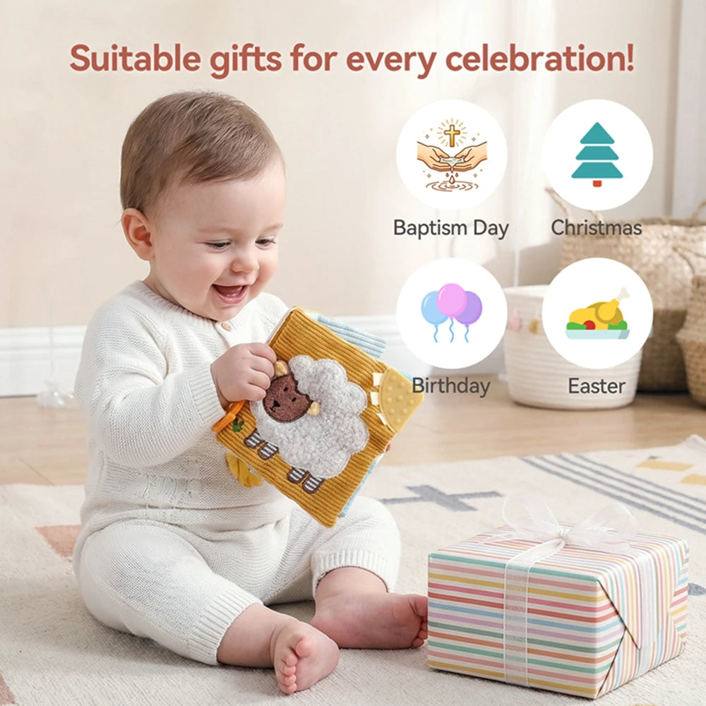 Baby Educational Cloth Book Toy Cute Little Lamb Soothing Cognitive Early Learning Book Newborn Enlightenment Essentials
