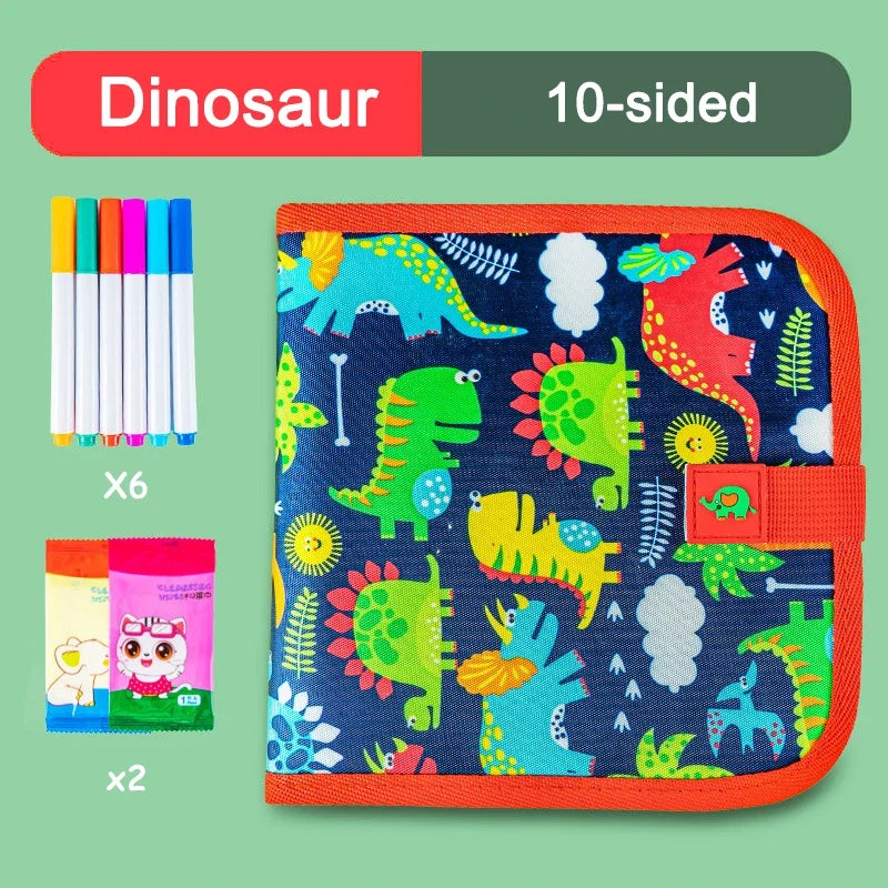 Toddlers Erasable Doodle Book Reusable Drawing Pads Coloring Doodle Book Watercolor Kids Montessori Educational Toy Gift