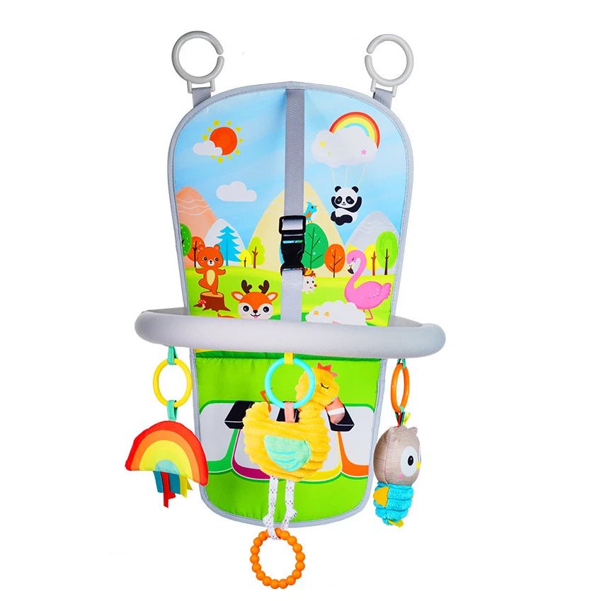 Baby Car Seat Toys Mirror Infant Activity Center for Car Seat Crib Stroller Rear Facing Car Seat Toy Hanging Toys for Baby 0 12M