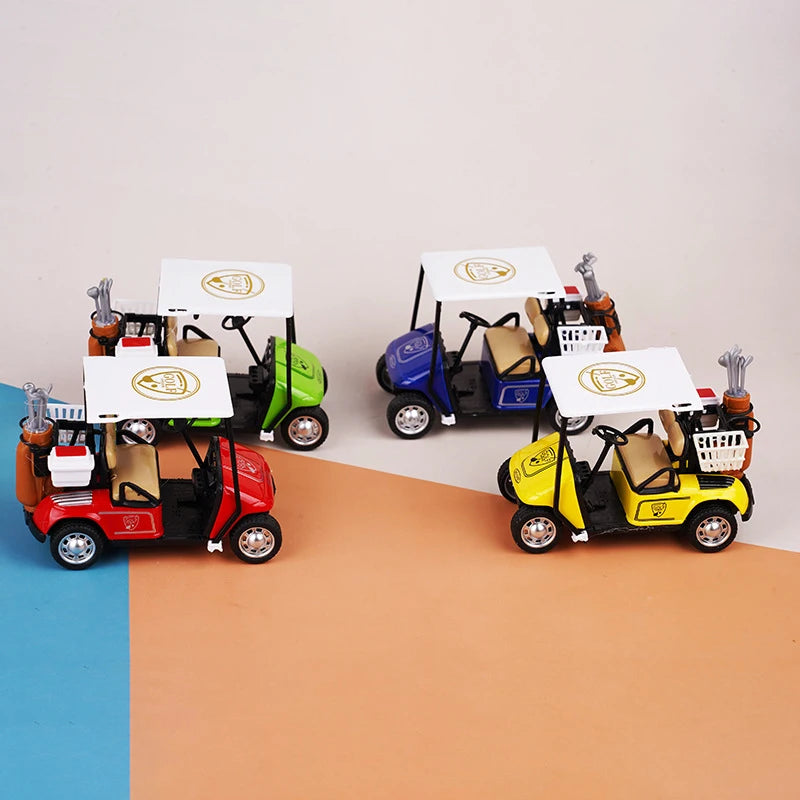 1:12 Kids Car Model Play Toys Dollhouse Miniature Golf Cart Model Alloy Pull-back Car Doll House Accessories