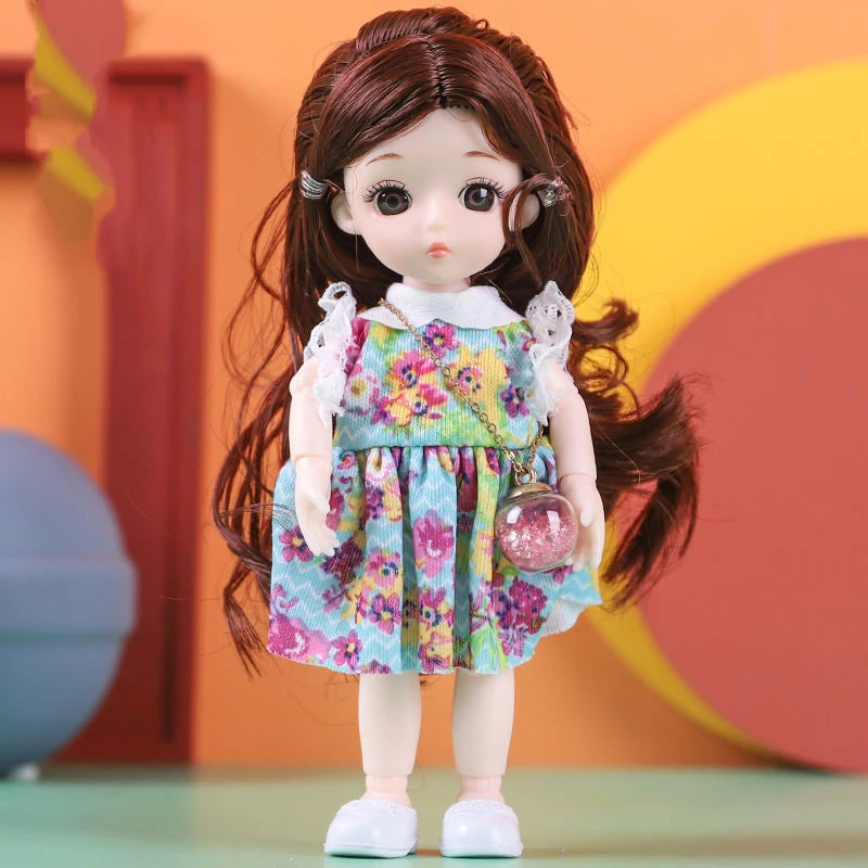 Doll For Girl Toy BJD Mini Doll 13 Movable Joint Baby 3D Big Eyes Beautiful DIY Toy Doll With Clothes Dress Up 1/12 Fashion Doll