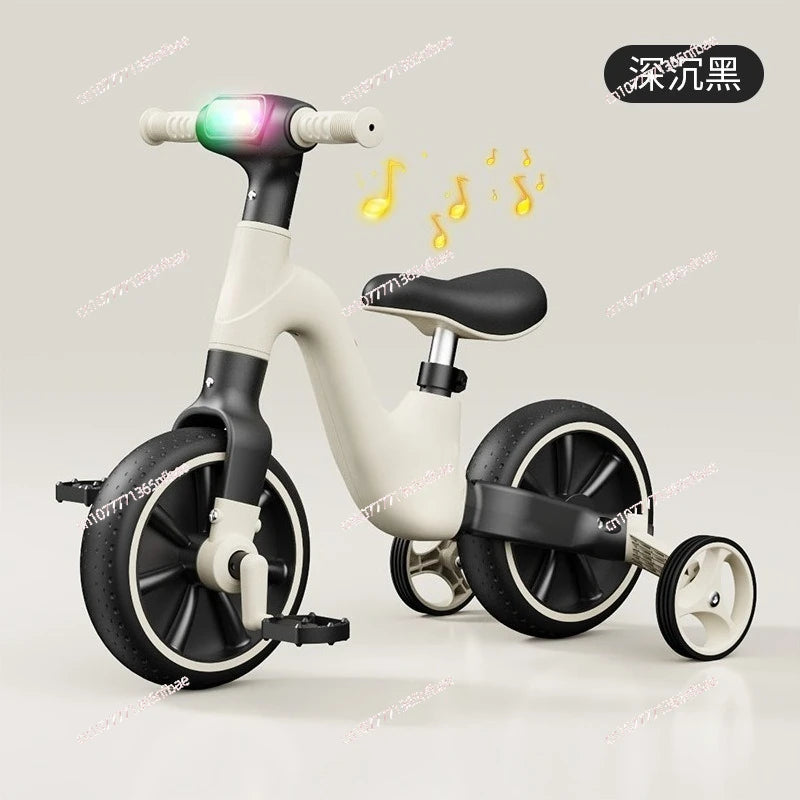 Kids Multifunctional Tricycle, Balance Car with Music Light, Baby Walker Sliding Bike, Children Foot Pedal Learning Bike