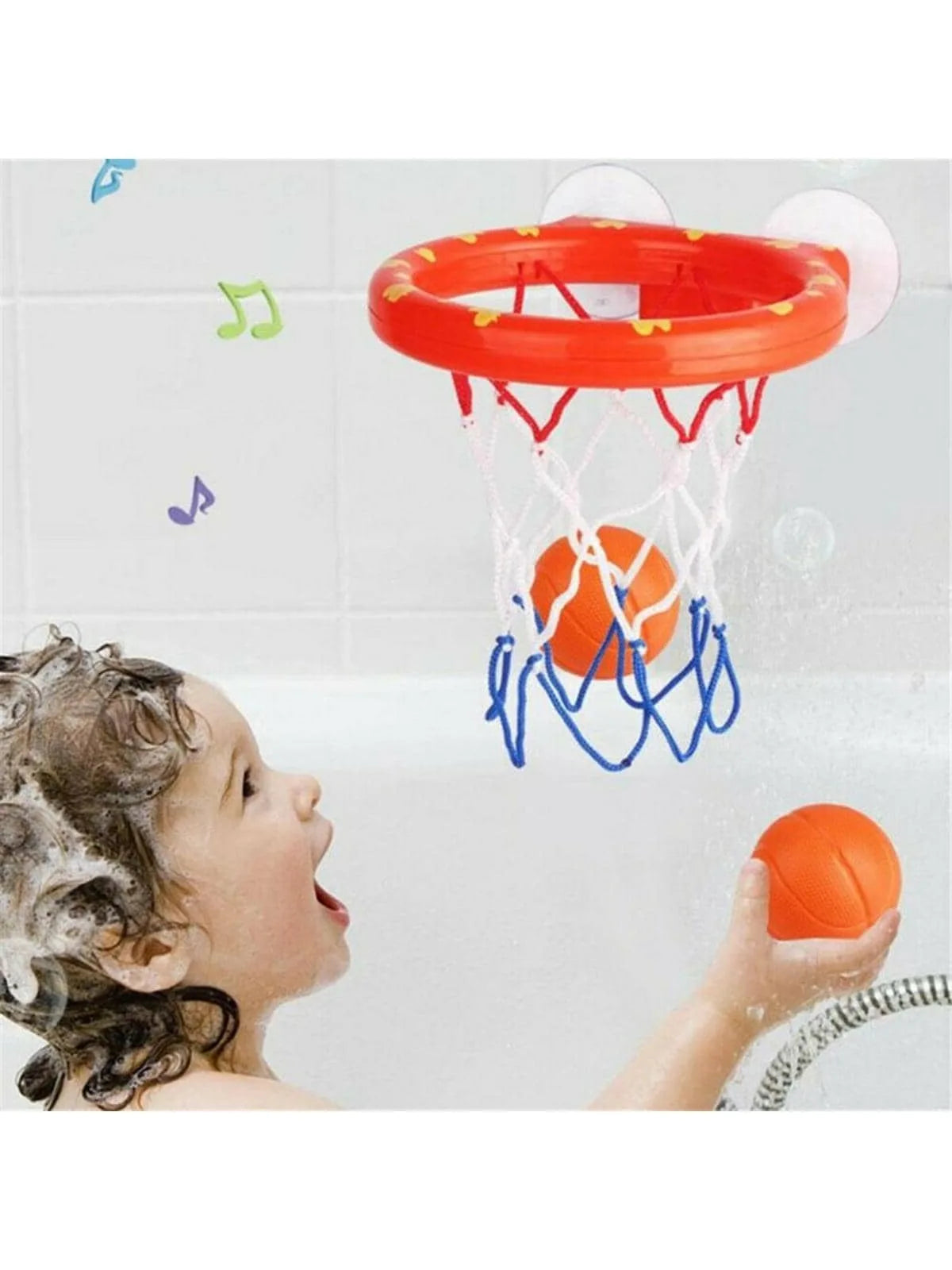 Baby Bath Toy Toddler Boy Water Toys Bathroom Bathtub Shooting Basketball Hoop with 3 Balls Dinosaur Kids Outdoor Play Set Cute
