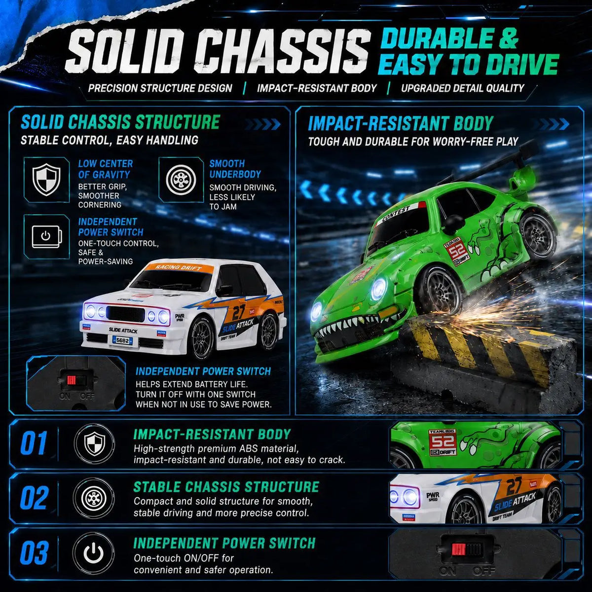 New Creative Mini Drift Car Simulation 1:24 Dinosaur Coating Sports Car Model Trendy Ornament Lighting 4WD Drift Car