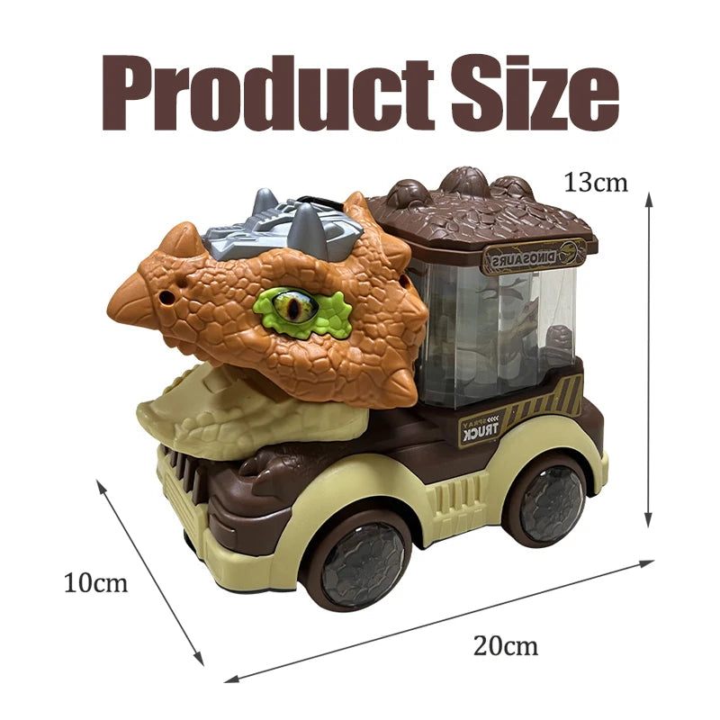 Dinosaur Spray Electric Car Toy with Light Sound Dinosaur Model Triceratops Tyrannosaurus Rex Interactive Kid Boy Truck Toy Gift