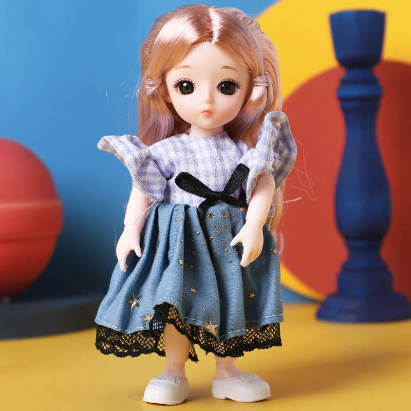 Doll For Girl Toy BJD Mini Doll 13 Movable Joint Baby 3D Big Eyes Beautiful DIY Toy Doll With Clothes Dress Up 1/12 Fashion Doll