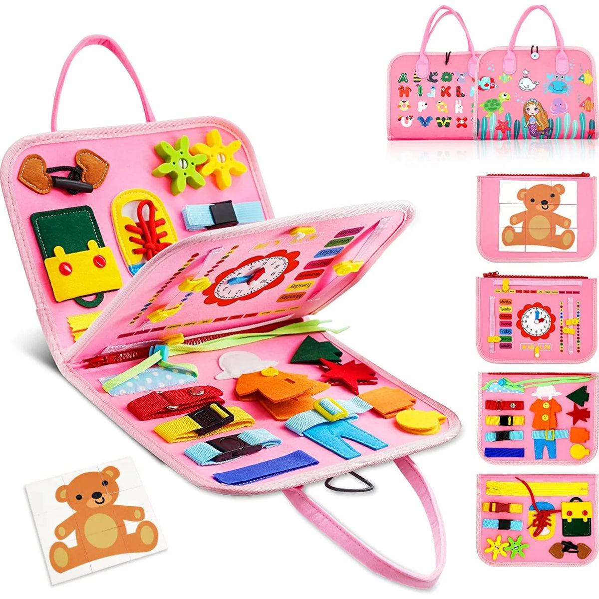 Montessori Busy Board Toys For Toddlers Busy Book For Fine Motor Educational Learning Activities With Life Skills Sensory Toys