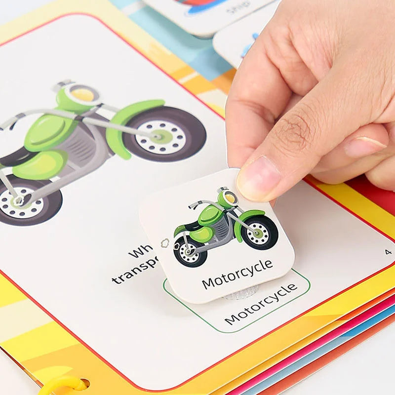 Montessori Baby Busy Book My First Quiet Book Paste Early Learning Education Toy Children Toy Matching Game for Babies 2 3 Year