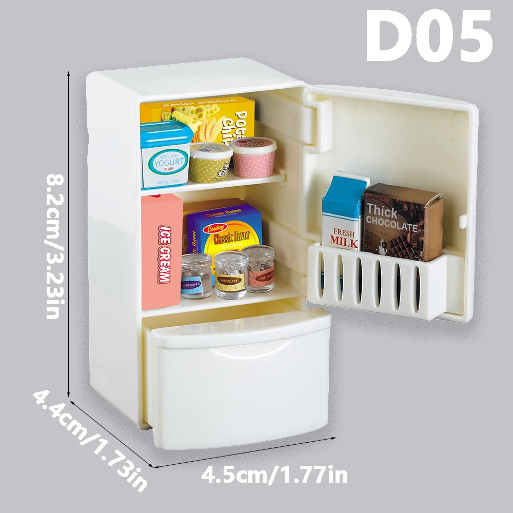 1:12 Miniature Furniture Forest Family Kitchen Toy Dining Table Dollhouse Accessories Bathroom Pretend Play For Girl Gifts Toys