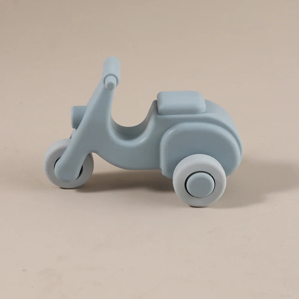 Personalized Baby Teether Silicone Car Truck Toy Motorbike Airplane Teething Toy Infant Montessori Educational Toy