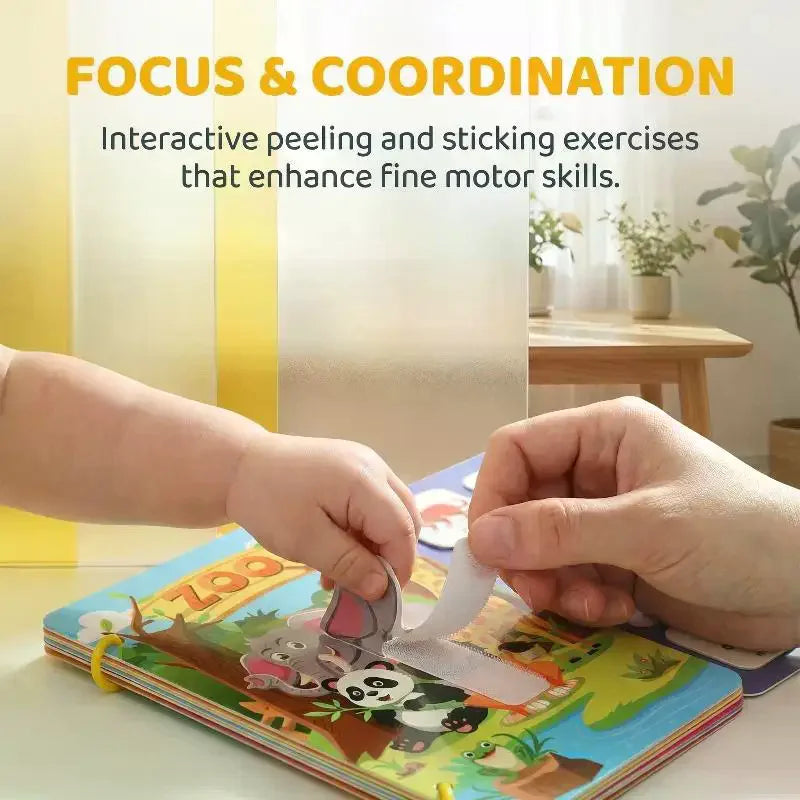 Repeatedly Sticker Busy Card Book Baby Paste Readings Matching Puzzle